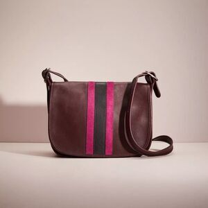 Coach 75th anniversary stripe Patricia leather saddle purse - EUC